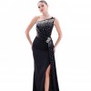 BDM Exclusive Asimetrik Drape İnci Taş Aplikeli Yırtmaçlı Krep Abiye Elbise BDM Exclusive Asimetrik Drape İnci Taş Aplikeli Yırtmaçlı Krep Abiye Elbise