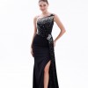 BDM Exclusive Asimetrik Drape İnci Taş Aplikeli Yırtmaçlı Krep Abiye Elbise BDM Exclusive Asimetrik Drape İnci Taş Aplikeli Yırtmaçlı Krep Abiye Elbise