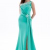BDM Exclusive Asimetrik Drape İnci Taş Aplikeli Yırtmaçlı Krep Abiye Elbise BDM Exclusive Asimetrik Drape İnci Taş Aplikeli Yırtmaçlı Krep Abiye Elbise