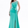 BDM Exclusive Asimetrik Drape İnci Taş Aplikeli Yırtmaçlı Krep Abiye Elbise BDM Exclusive Asimetrik Drape İnci Taş Aplikeli Yırtmaçlı Krep Abiye Elbise