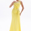 BDM Exclusive Asimetrik Drape İnci Taş Aplikeli Yırtmaçlı Krep Abiye Elbise BDM Exclusive Asimetrik Drape İnci Taş Aplikeli Yırtmaçlı Krep Abiye Elbise