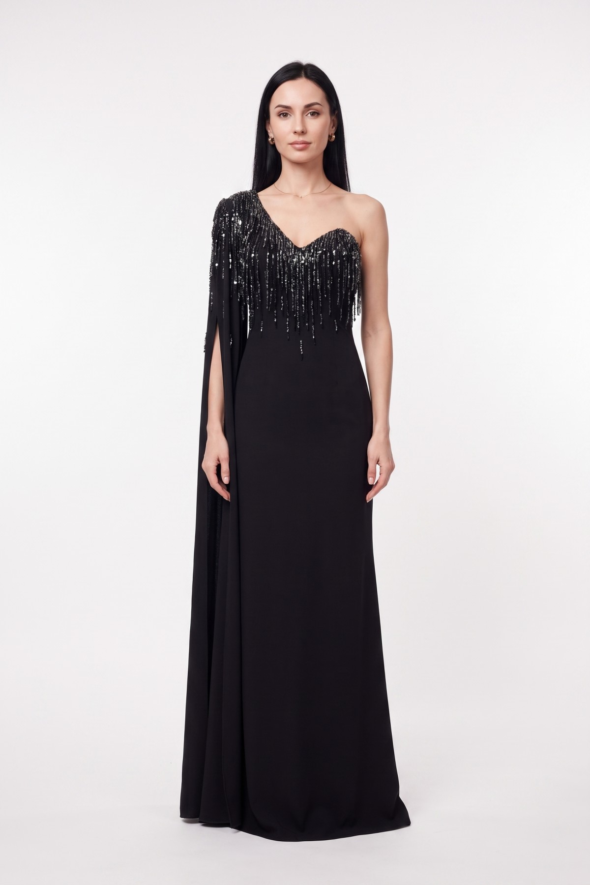 BDM Exclusive Couture Tek Omuz Taş Detaylı Uzun Abiye Elbise BDM Exclusive Couture Tek Omuz Taş Detaylı Uzun Abiye Elbise