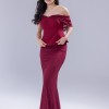 BDM Exclusive Dantel Dokulu Drape Kollu Uzun Abiye Elbise