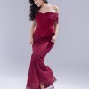 BDM Exclusive Dantel Dokulu Drape Kollu Uzun Abiye Elbise