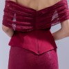 BDM Exclusive Dantel Dokulu Drape Kollu Uzun Abiye Elbise