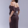 BDM Exclusive Dantel Dokulu Drape Kollu Uzun Abiye Elbise