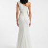 BDM Exclusive Dantel Drape Detaylı Tek Omuz Yırtmaçlı Premium Abiye Elbise