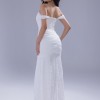 BDM Exclusive Kare Yaka Korsaj Detaylı Drapeli Dantel Balık Nikah Abiye Elbise