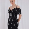 BDM Exclusive Krep Kumaş El İşi Taşlı Askılı Kısa Abiye Elbise