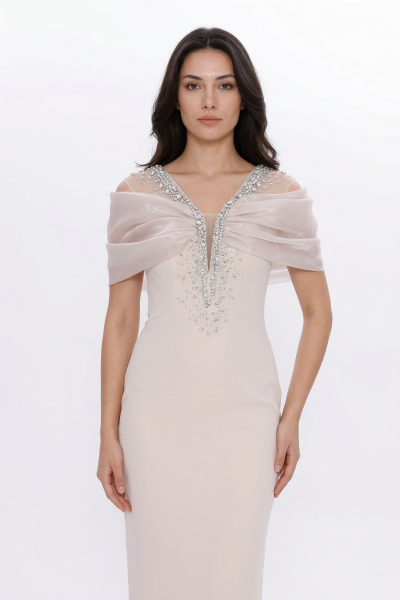BDM Exclusive Organze Drape Detaylı Taş İşlemeli Premium Abiye Elbise BDM Exclusive Organze Drape Detaylı Taş İşlemeli Premium Abiye Elbise