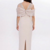 BDM Exclusive Organze Drape Detaylı Taş İşlemeli Premium Abiye Elbise
