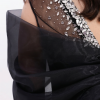 BDM Exclusive Organze Drape Detaylı Taş İşlemeli Premium Abiye Elbise