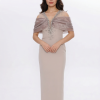 BDM Exclusive Organze Drape Detaylı Taş İşlemeli Premium Abiye Elbise