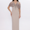 BDM Exclusive Organze Drape Detaylı Taş İşlemeli Premium Abiye Elbise