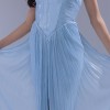 BDM Exclusive Piliseli Straplez Yırtmaçlı Premium Abiye Elbise