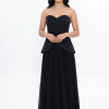 BDM Exclusive Straplez Kalp Yaka Peplum Taş Kemerli Premium Abiye Elbise