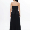BDM Exclusive Straplez Kalp Yaka Peplum Taş Kemerli Premium Abiye Elbise