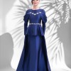BDM Exclusive Tafta Taş İşlemeli Drape Kollu Peplum Premium Abiye Elbise