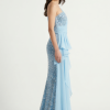 BDM Exclusive Taş İşlemeli Şifon Drape Detaylı Premium Abiye Elbise
