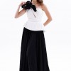 BDM Exclusive Tek Omuz Piliseli Peplum Çiçek Aplikeli Uzun Saten Abiye Elbise