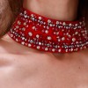 BDM Exclusive Tek Omuz Taş İşlemeli Choker Detaylı Yırtmaçlı Uzun Saten Abiye Elbise