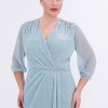 BDM Exclusive Simli Şifon Kruvaze Taş-İnci Çakmalı Truvakar Kol Büyük Beden Abiye BDM Exclusive Simli Şifon Kruvaze Taş-İnci Çakmalı Truvakar Kol Büyük Beden Abiye