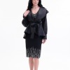 BDM Exclusive Taş İşlemeli Peplum Ceketli Premium Abiye Etek Takım