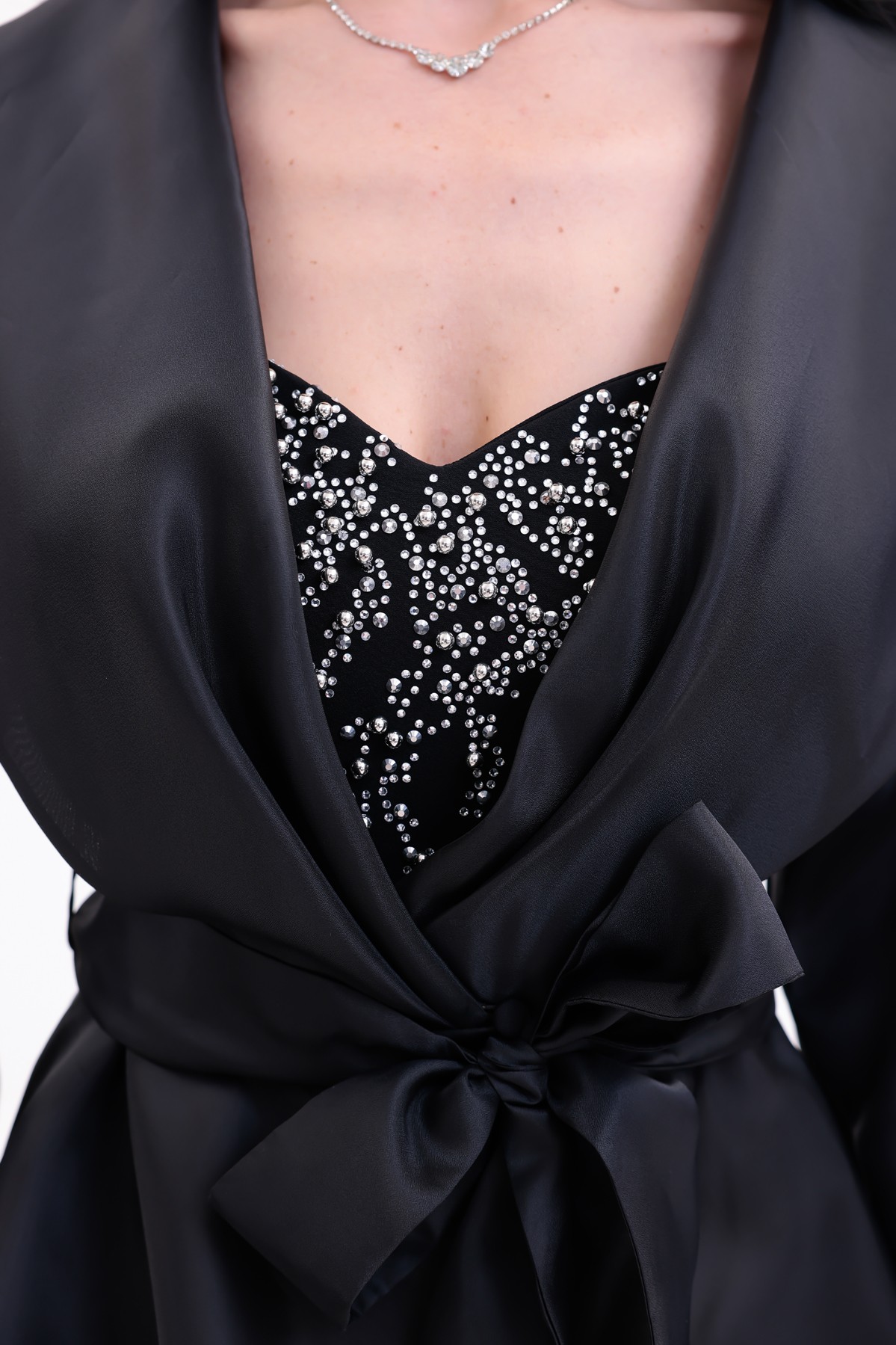BDM Exclusive Taş İşlemeli Peplum Ceketli Premium Abiye Etek Takım