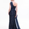 BDM Exclusive Taş İşlemeli Şifon Drape Detaylı Premium Abiye Elbise