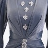 BDM Exclusive Taş Detaylı Drape Gövdeli Uzun Kollu Premium Abiye Elbise
