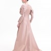 BDM Exclusive Tafta Drape Kollu Peplum Bel Taşlı Premium Abiye Elbise