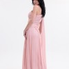BDM Exclusive Parlak Şifon Drape Kollu Tek Omuz Premium Abiye Elbise