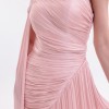 BDM Exclusive Parlak Şifon Drape Kollu Tek Omuz Premium Abiye Elbise