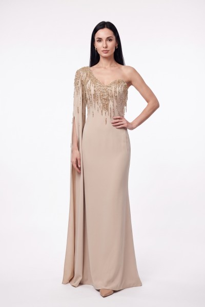 BDM Exclusive Couture Tek Omuz Taş Detaylı Uzun Abiye Elbise BDM Exclusive Couture Tek Omuz Taş Detaylı Uzun Abiye Elbise