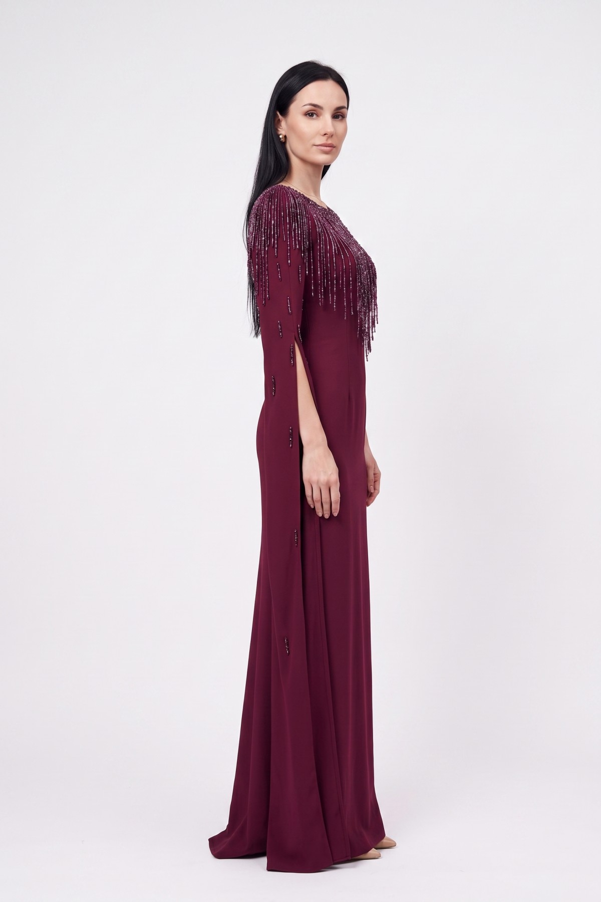 BDM Exclusive Couture Tek Omuz Taş Detaylı Uzun Abiye Elbise BDM Exclusive Couture Tek Omuz Taş Detaylı Uzun Abiye Elbise
