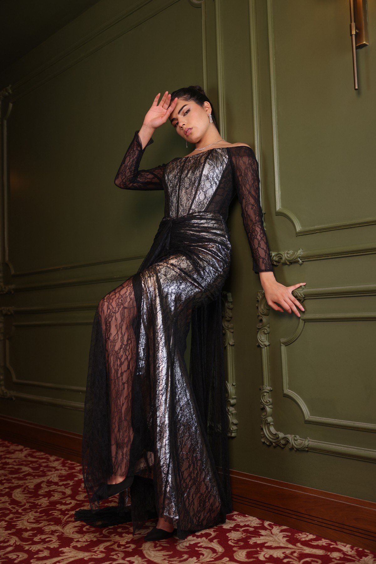 BDM Exclusive Dantel Detaylı Drape Tasarımlı Korseli Premium Abiye Elbise BDM Exclusive Dantel Detaylı Drape Tasarımlı Korseli Premium Abiye Elbise