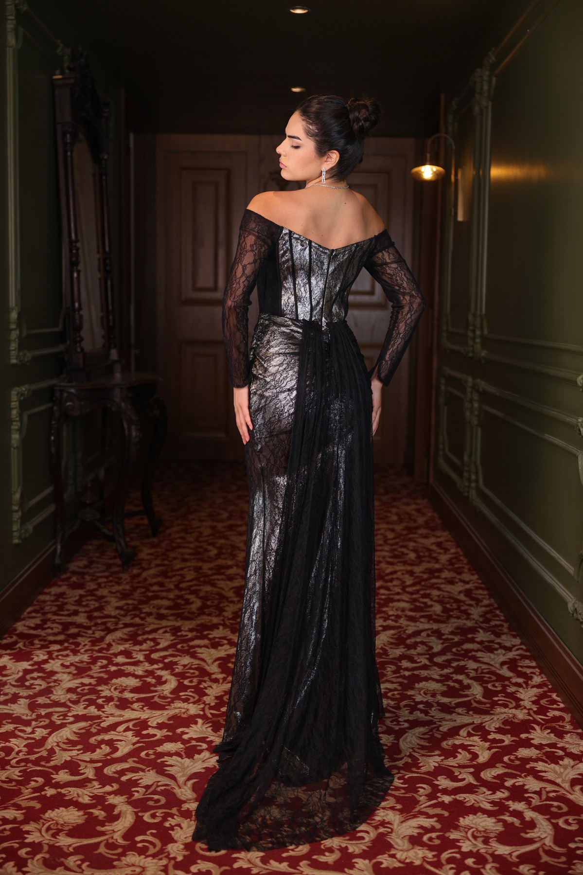 BDM Exclusive Dantel Detaylı Drape Tasarımlı Korseli Premium Abiye Elbise BDM Exclusive Dantel Detaylı Drape Tasarımlı Korseli Premium Abiye Elbise